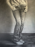 She Stands - limited edition charcoal print on velvet archival paper by Leann Thompson
